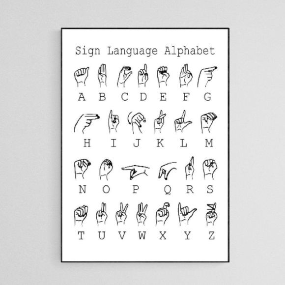 ASL Sign Language Alphabet Print - Picture 1 of 3